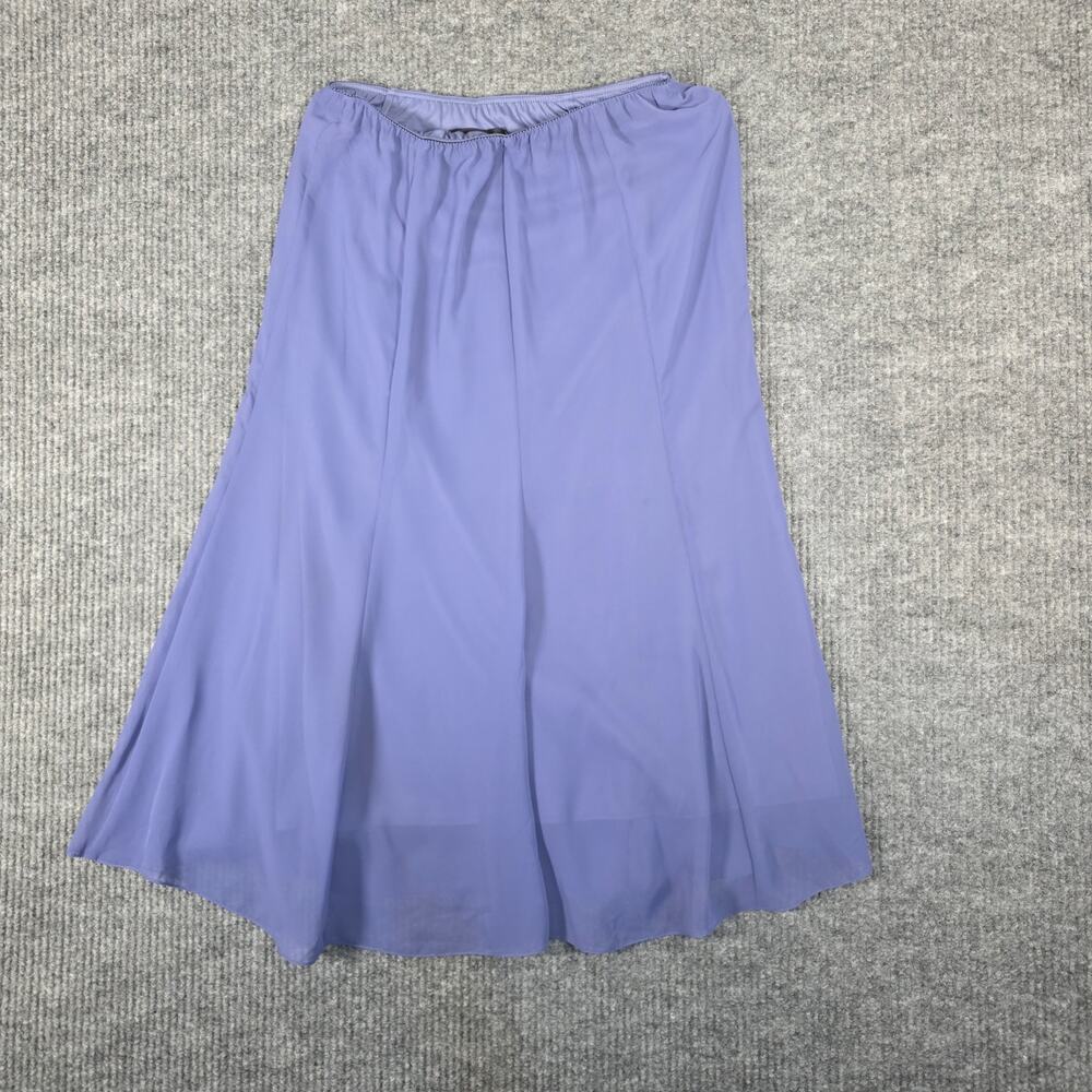 The Vintage Twin Periwinkle‎ Midi Skirt Flowy A-Line Elastic Waist Petite MP